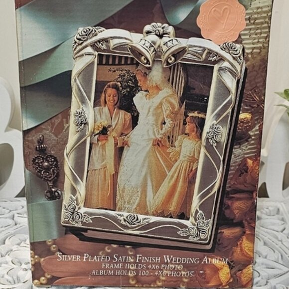 Godinger Vintage 1995 Silver Plated 4x6 Wedding Photo Album New In Box - Picture 2 of 13
